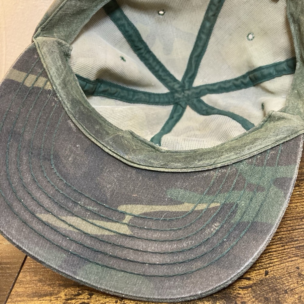 Vtg Levi Garrett Camo Patch Snapback Hat Thrashed Distressed - Picture 8 of 11